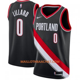 Maillot NBA Portland Trail Blazers Damian Lillard 0 Nike 2017-18 Noir Swingman - Homme